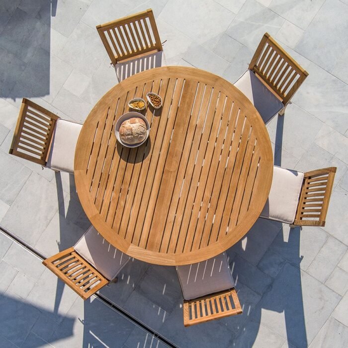 Round Teak Dining Table - Rec - Image 2