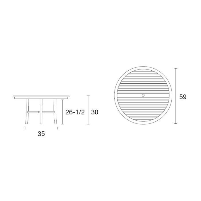 Round Teak Dining Table - Rec - Image 7