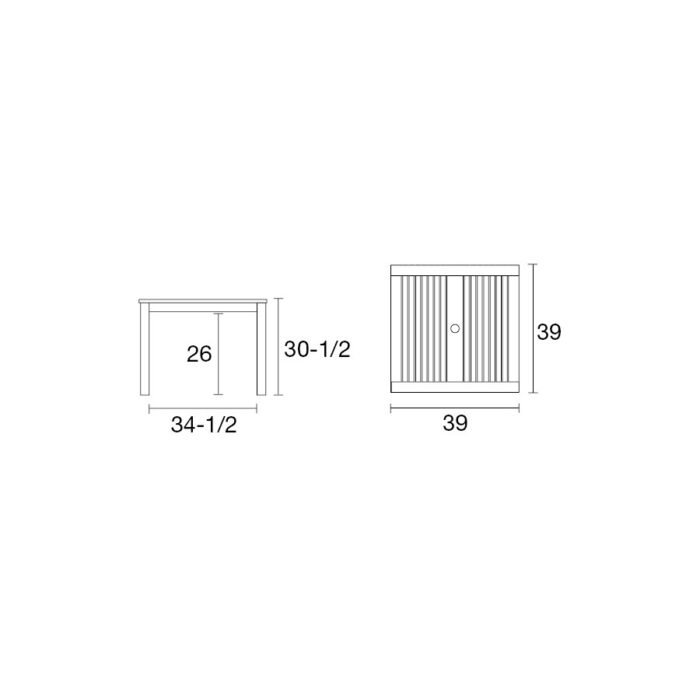 Square Teak Dining Table - Lupin - Image 7