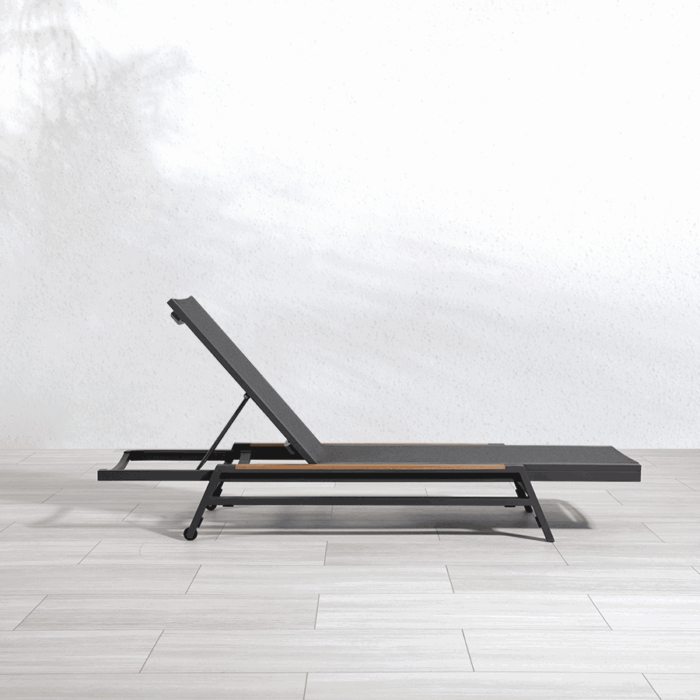 ALuminum + Sling Stacking Chaise - Oti - Image 2