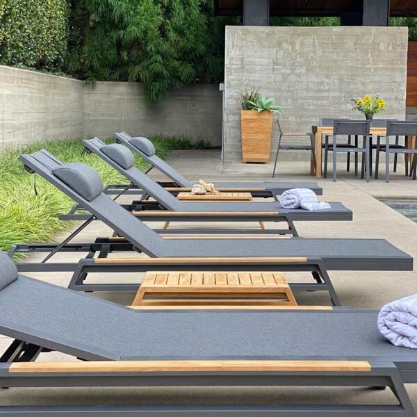 ALuminum + Sling Stacking Chaise - Oti - Image 6