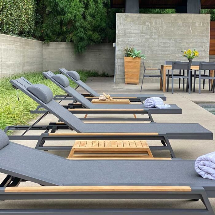 ALuminum + Sling Stacking Chaise - Oti - Image 6