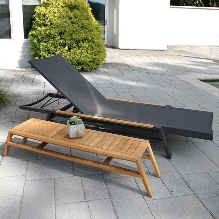 ALuminum + Sling Stacking Chaise - Oti - Image 7