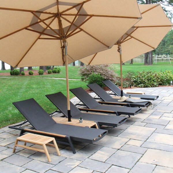 ALuminum + Sling Stacking Chaise - Oti - Image 5