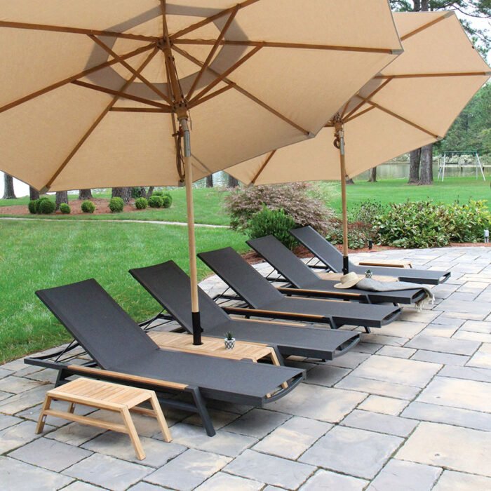ALuminum + Sling Stacking Chaise - Oti - Image 5