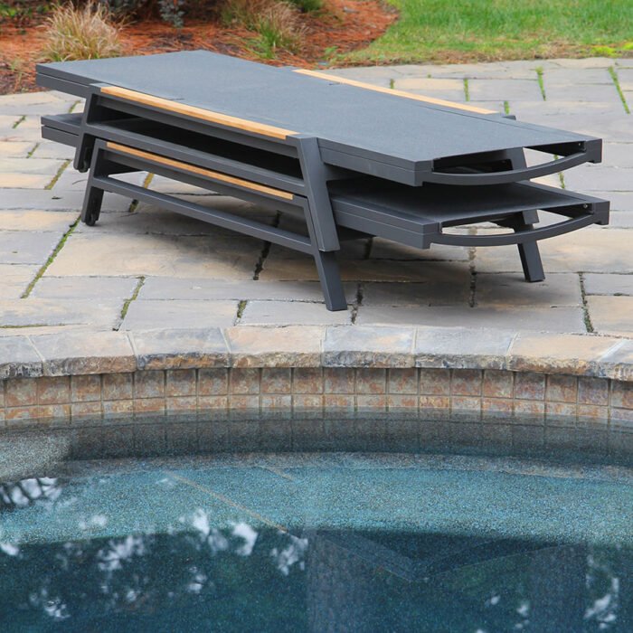 ALuminum + Sling Stacking Chaise - Oti - Image 8