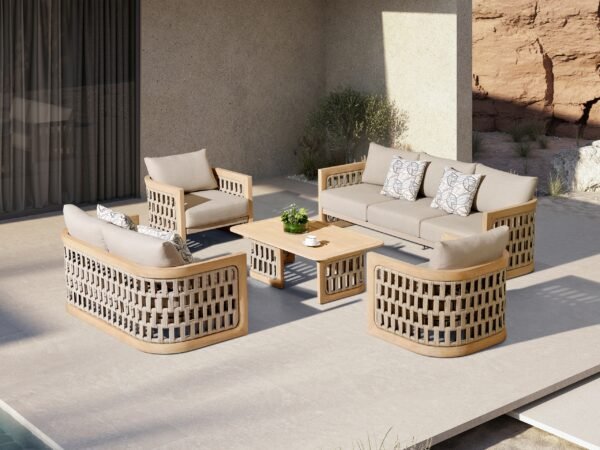 Outdoor Sofa Set - Yellish - Image 2