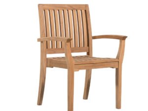 Axton Teak Stacking Arm Chair – Solid Wood Outdoor Chair | Indonesia Manufacturer